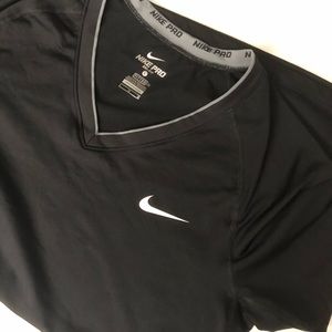 Nike Black workout V Neck Top Large